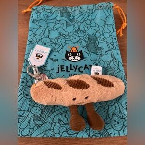 Jellycat authentic Amuseables Baguette Bag Charm (NWT), includes dust bag.